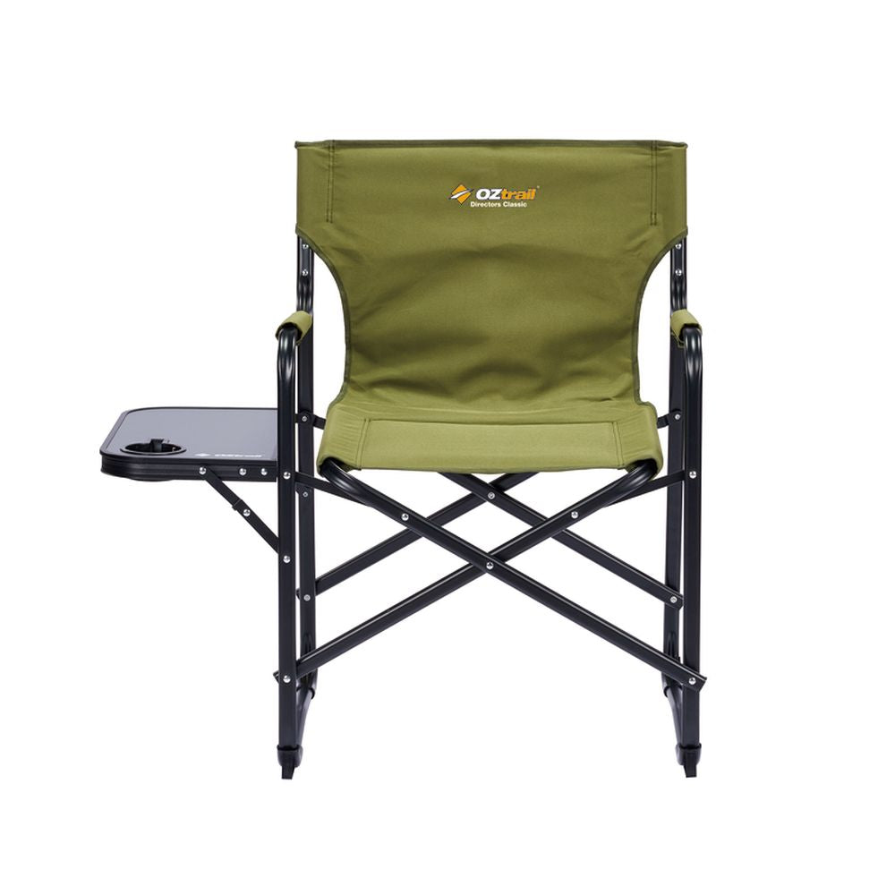 OZtrail Classic Directors Camp Chair with Side Table in Green