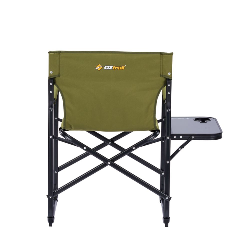 OZtrail Classic Directors Camp Chair with Side Table in Green