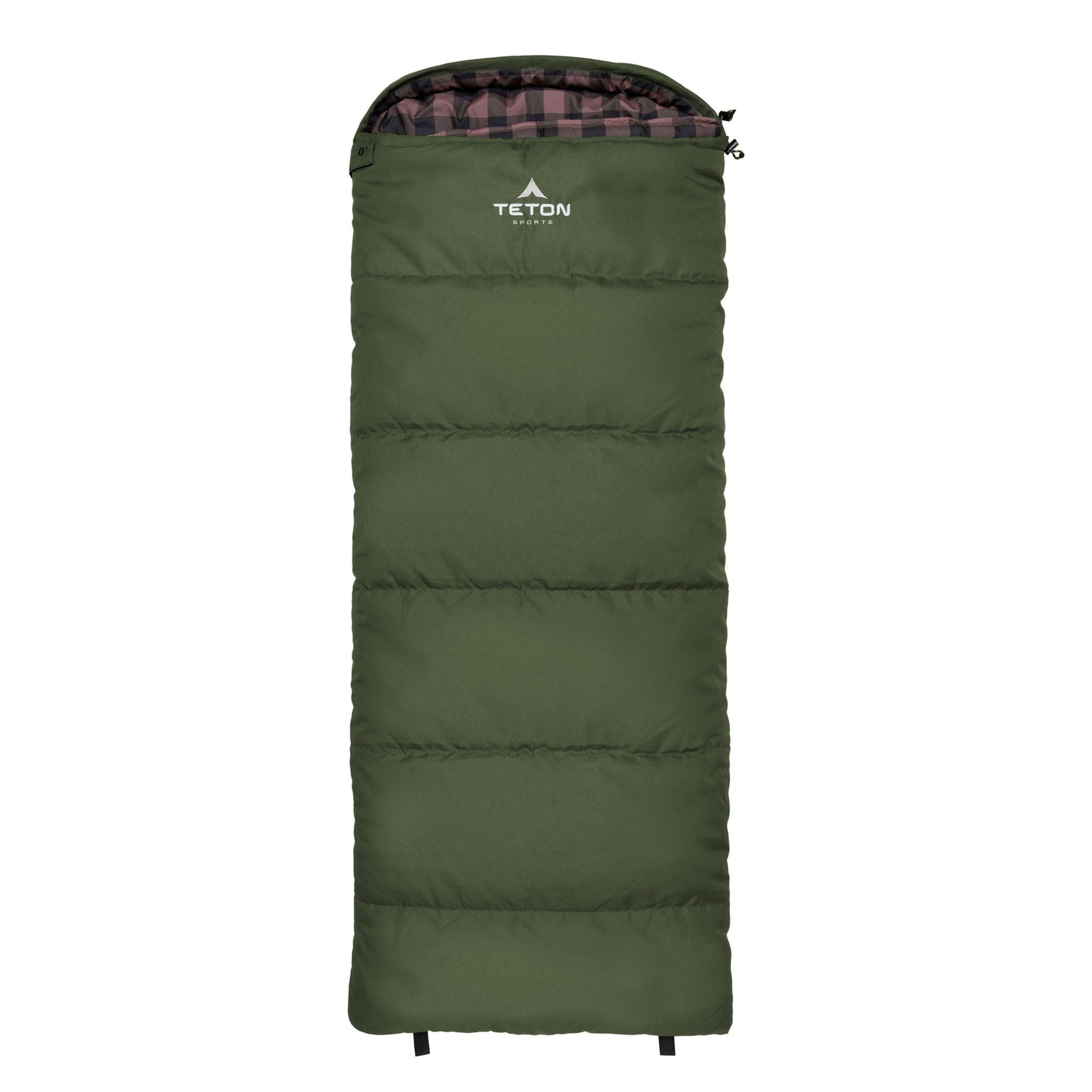 Teton Sports Li'l Bridger -18˚c/0˚f Canvas Sleeping Bag for Kids in Green and Rose