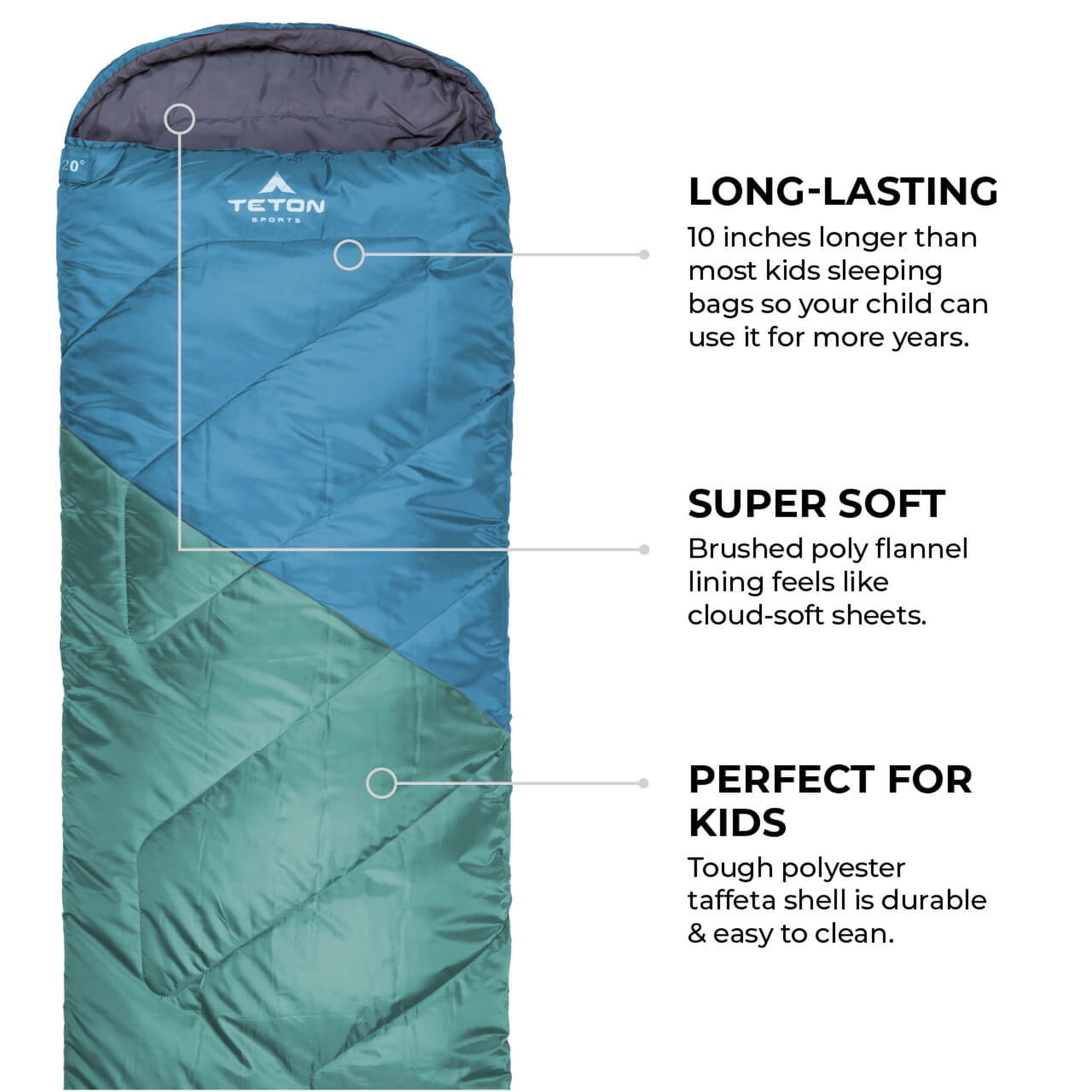 Teton Sports Li'l Celsius -7˚c/20˚f Kids Sleeping Bag in Ruby and Grey