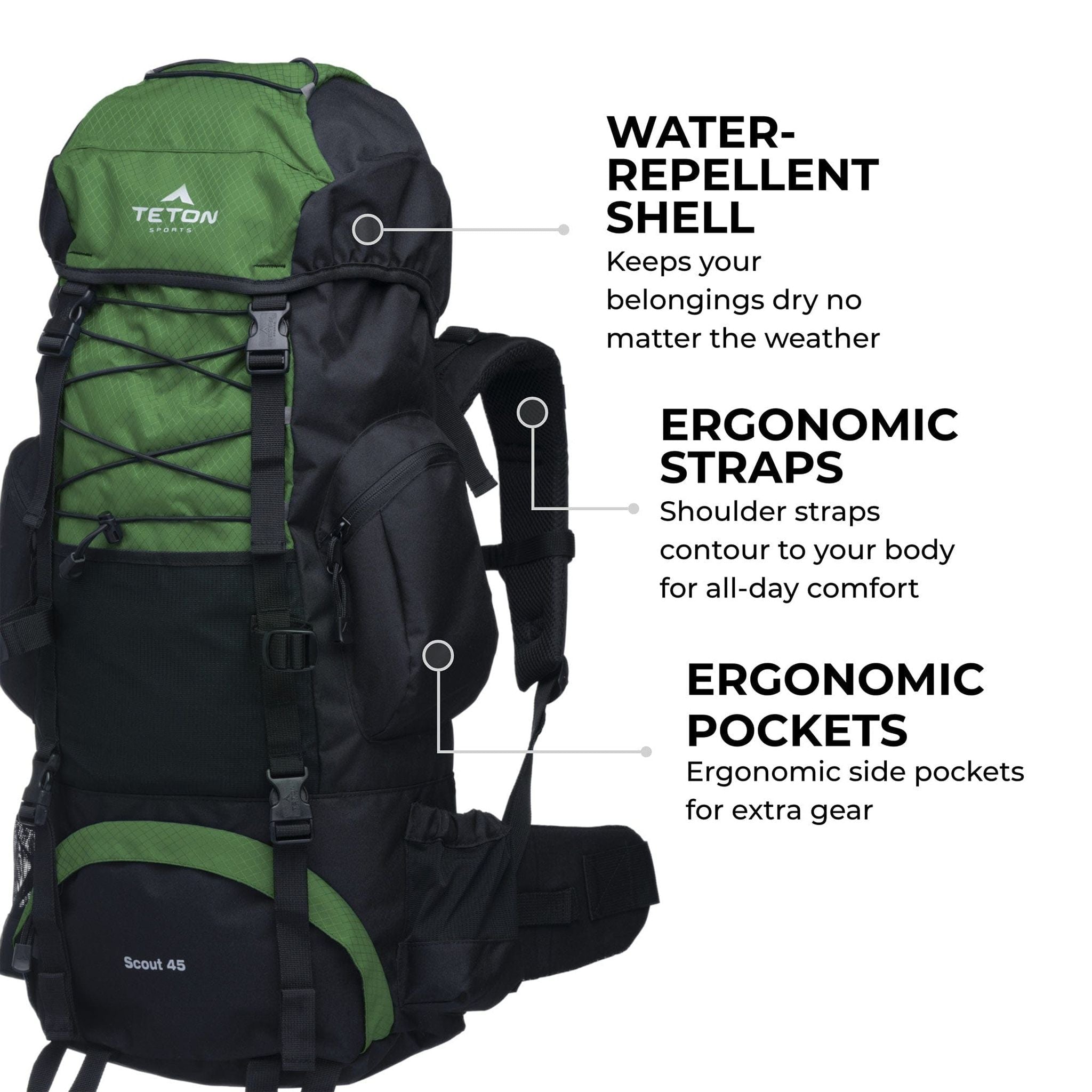 Teton Sports Scout 45l Backpack in Evergreen – Compleat Angler