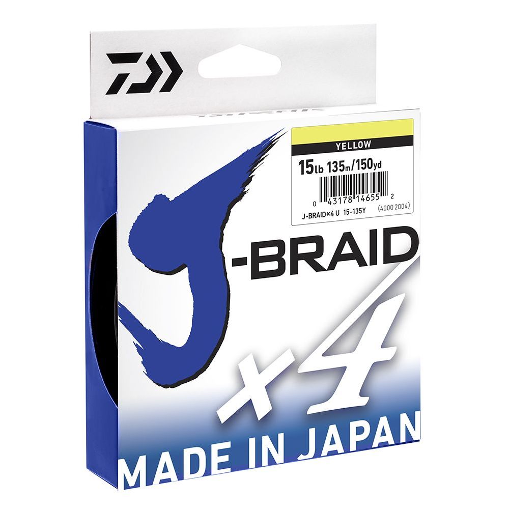 Daiwa J-BRAID X4 135m Line YELLOW