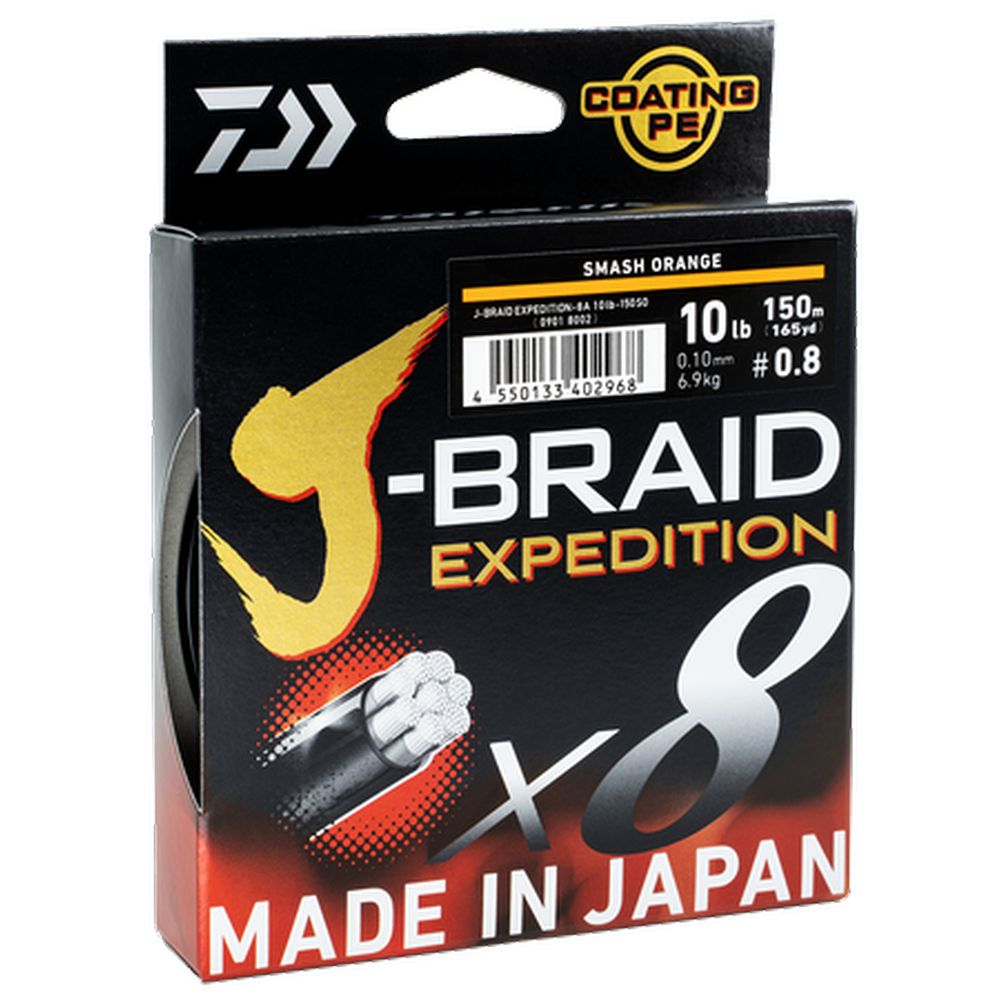 Daiwa J-BRAID Expedition X8 150m Line ORANGE