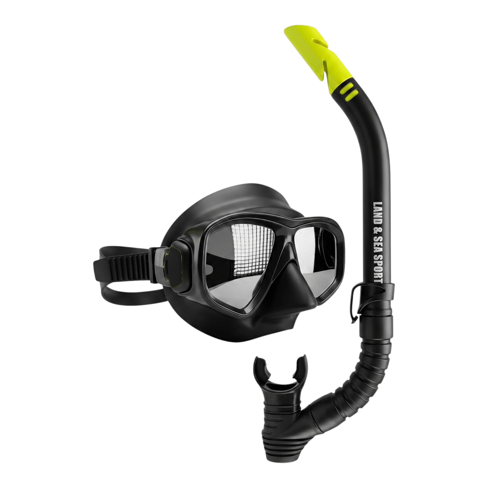 Land & Sea Black Clearwater Mirror Mask & Snorkel Set