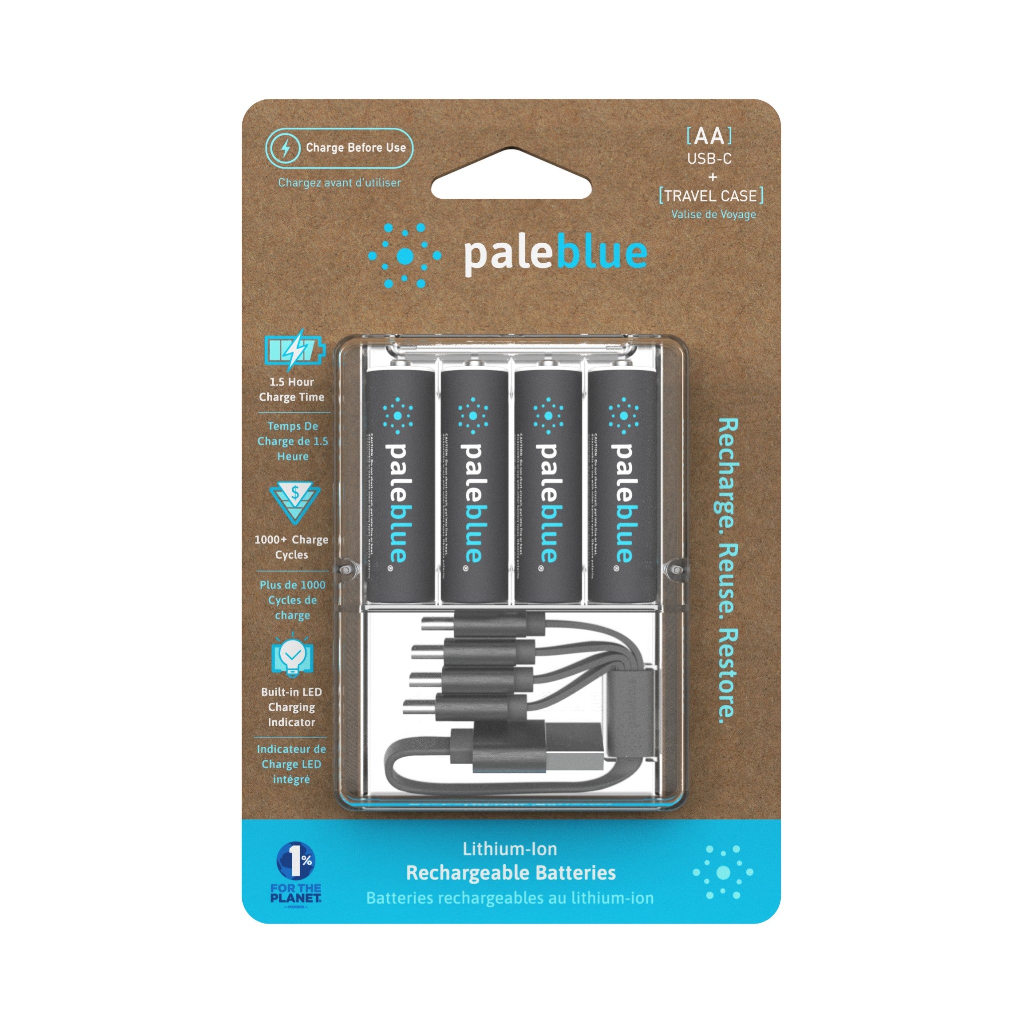 Paleblue AA USB-C Rechargeable Batteries