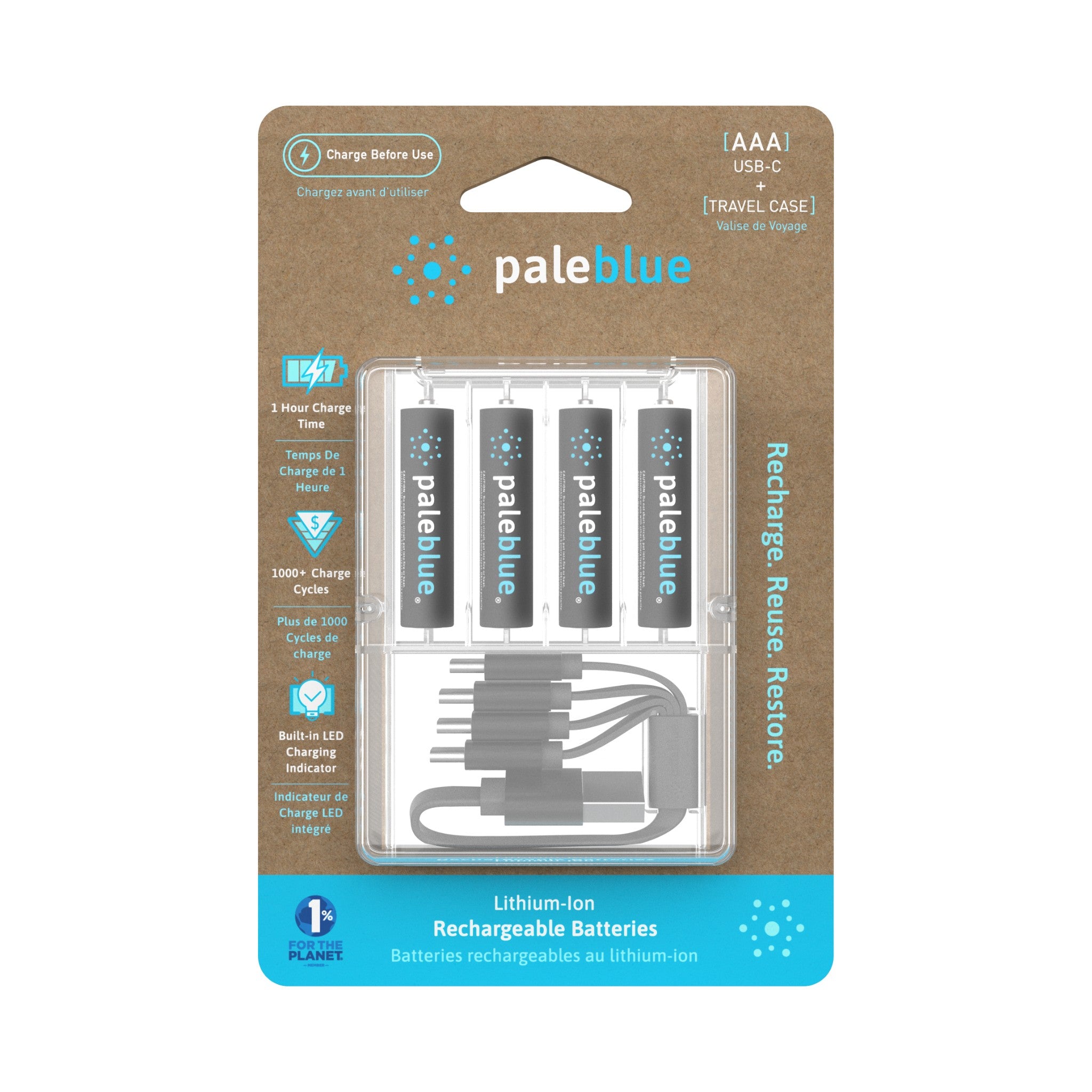 Paleblue AAA USB-C Rechargeable Batteries
