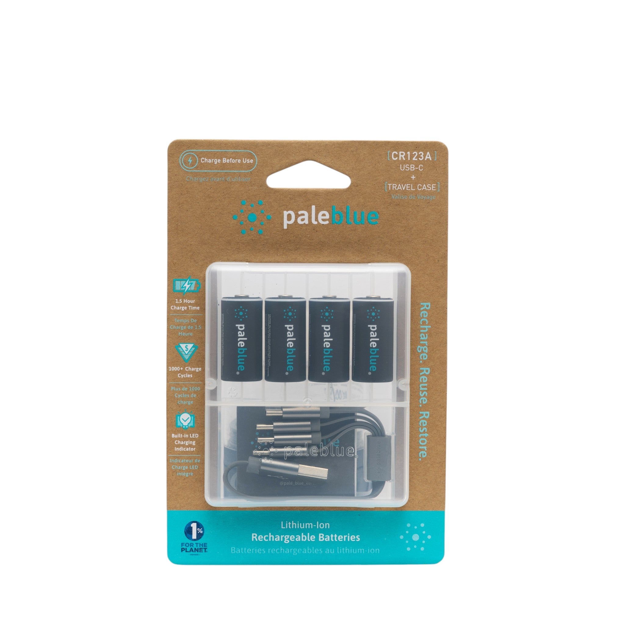 Paleblue CR123A USB C Rechargeable Batteries