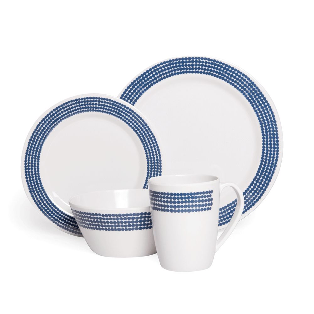 Campfire 16 Piece Melamine Camp Dinner Set - Blue Moon