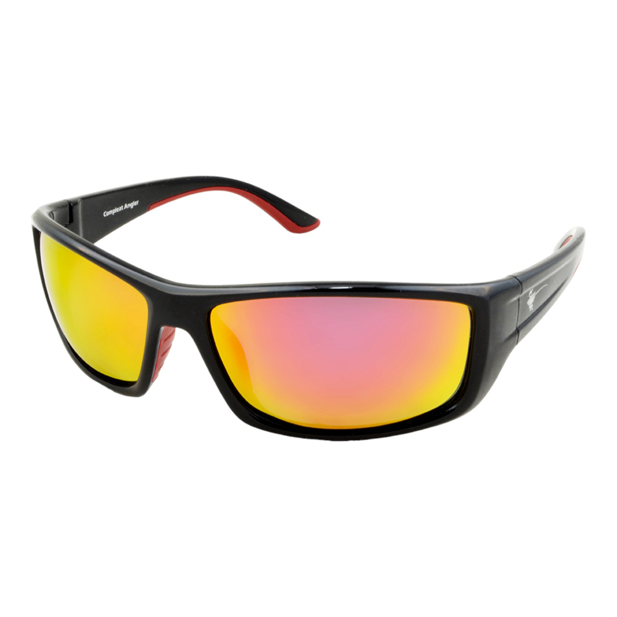 Compleat Angler Polarised Gloss Black Frame / Red Revo Mirror Lens