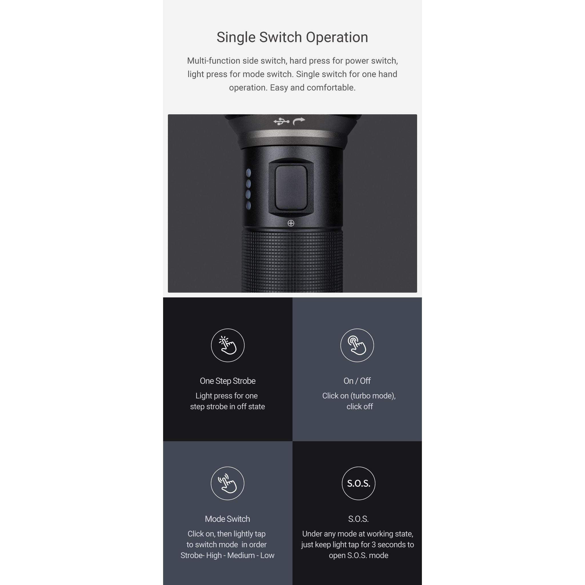 Nextorch E30 Rechargeable Flashlight - 2000 Lumen Long-Range Torch