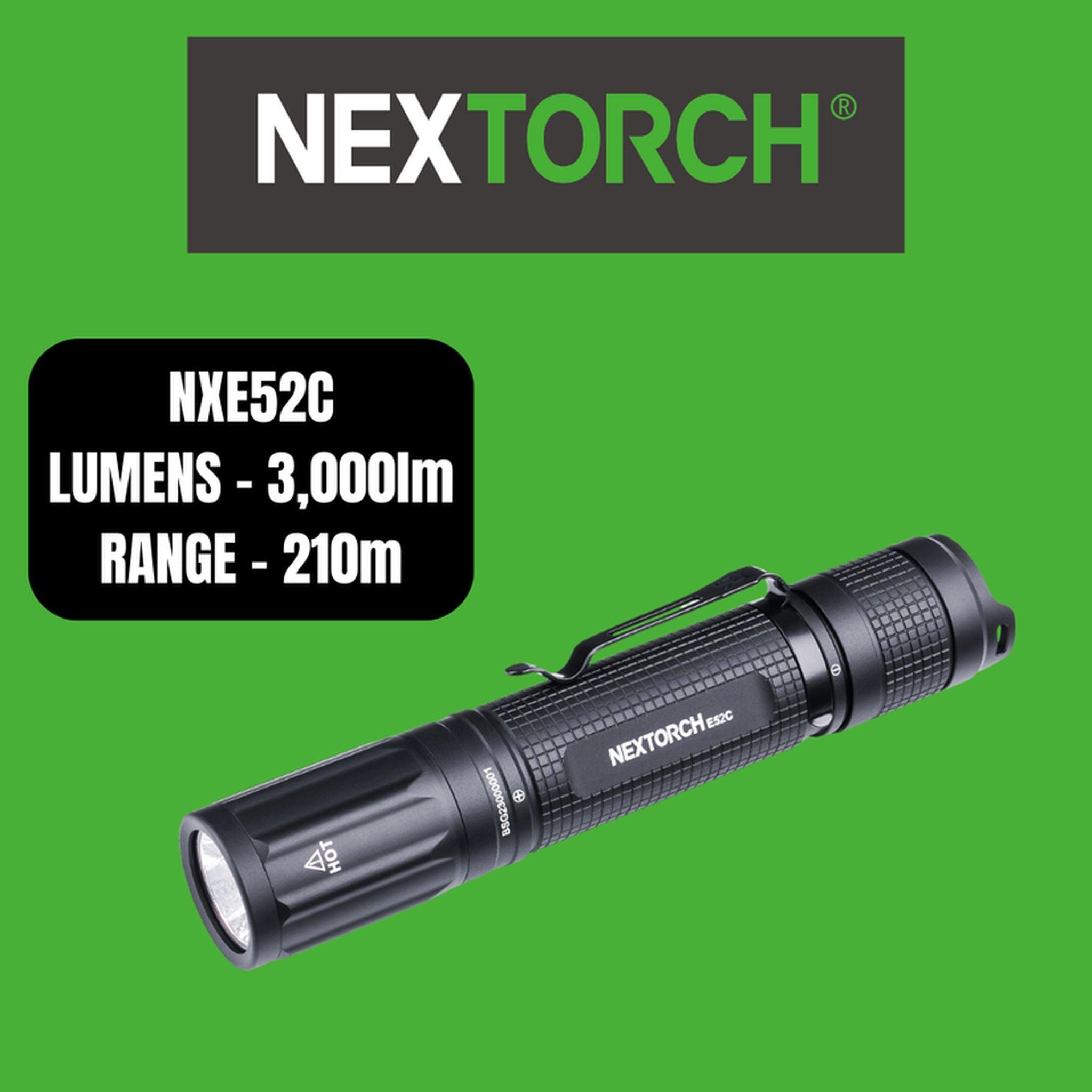 NEXTORCH E52C High-Performance Flashlight - 3000 Lumens USB-C Rechargeable Torch