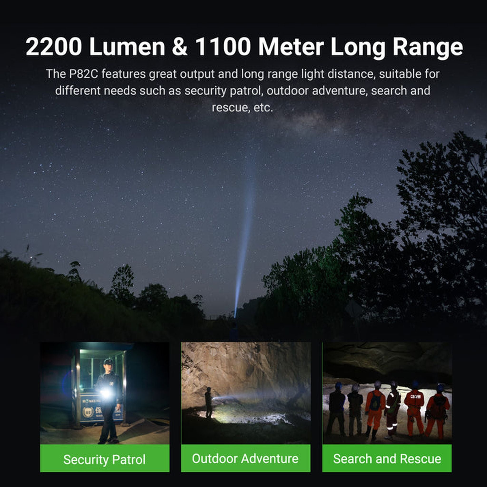 Nextorch P82C 2200 Lumen Long-Range Flashlight