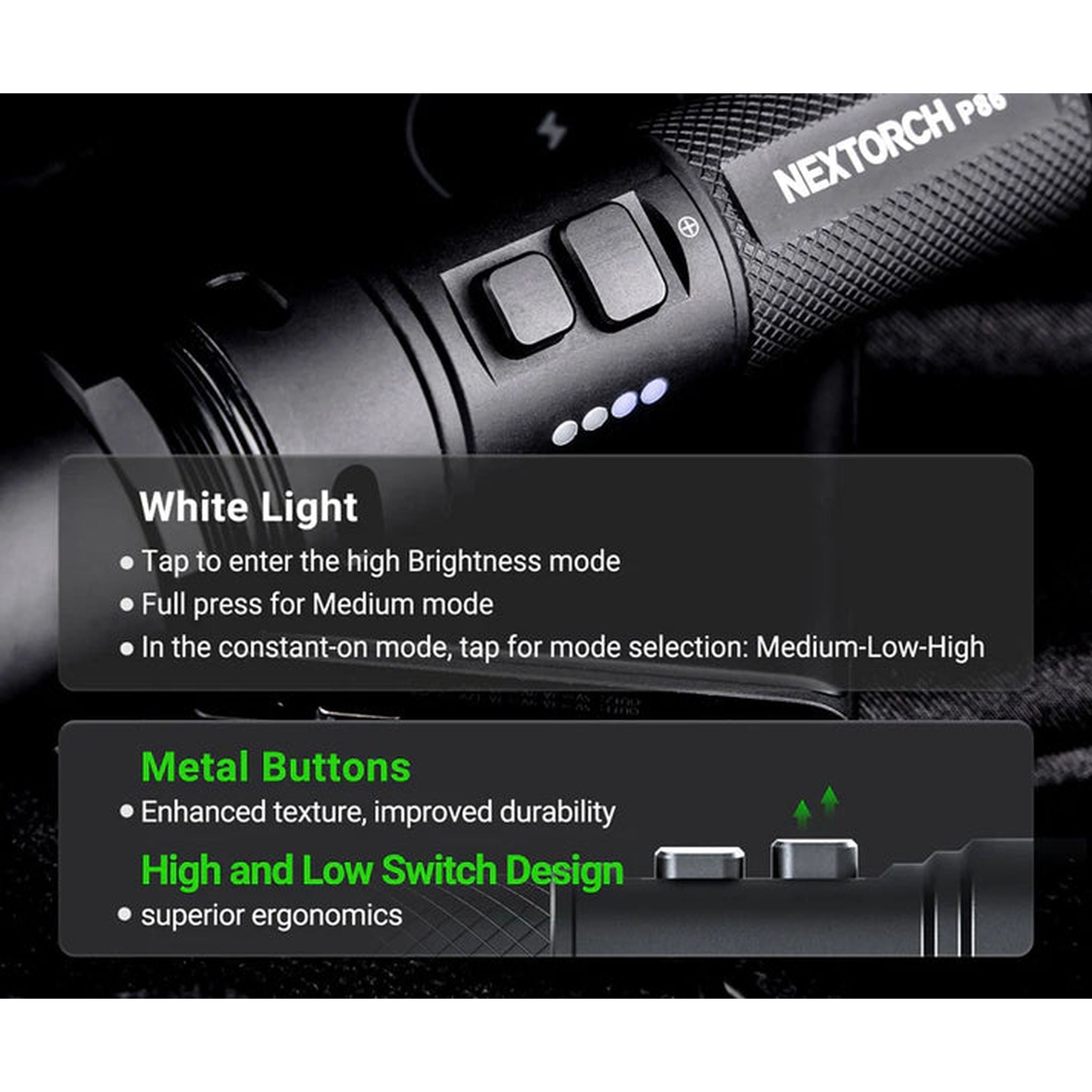 NEXTORCH P86 Tactical Flashlight Torch