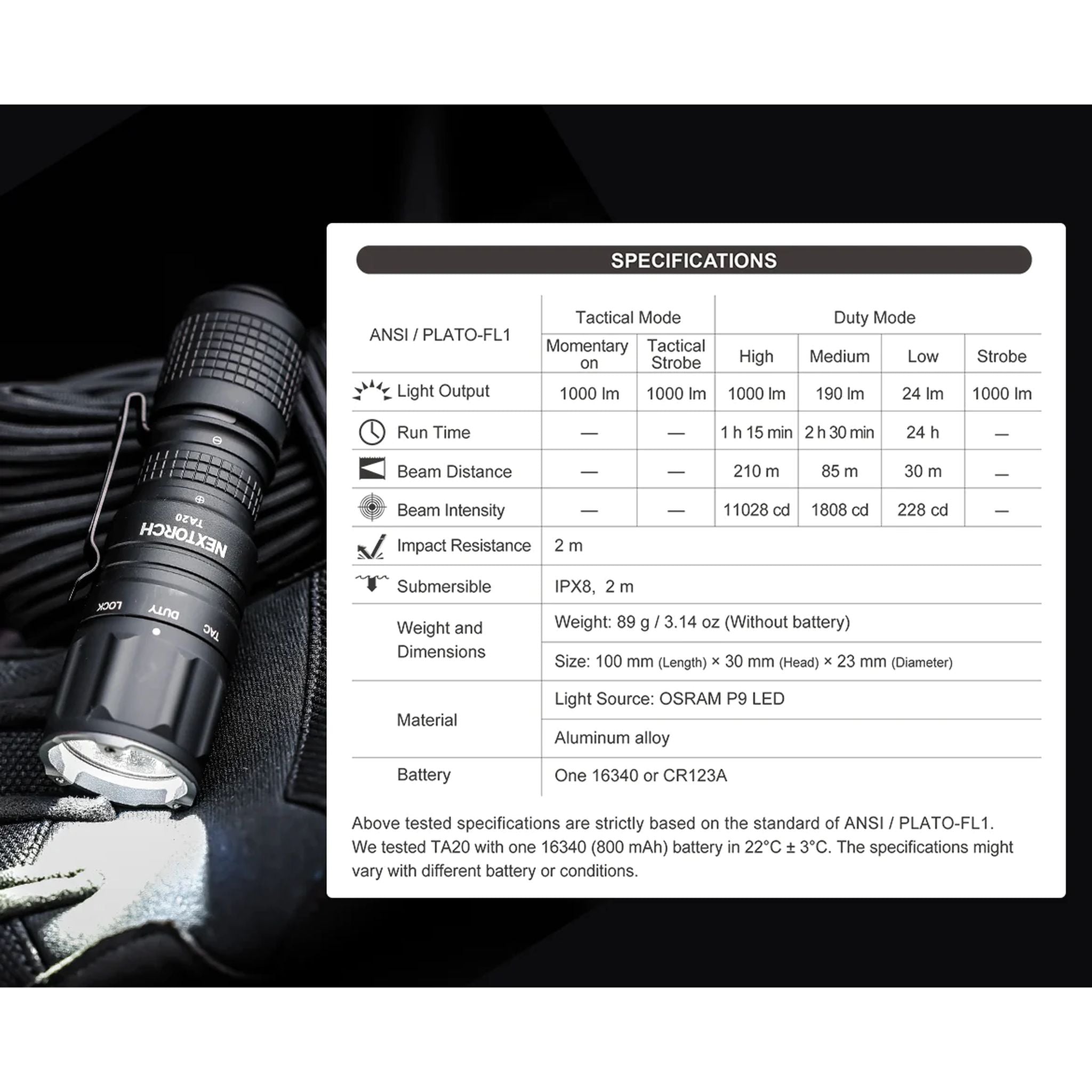 Nextorch TA20 Rechargeable Compact Duty Torch