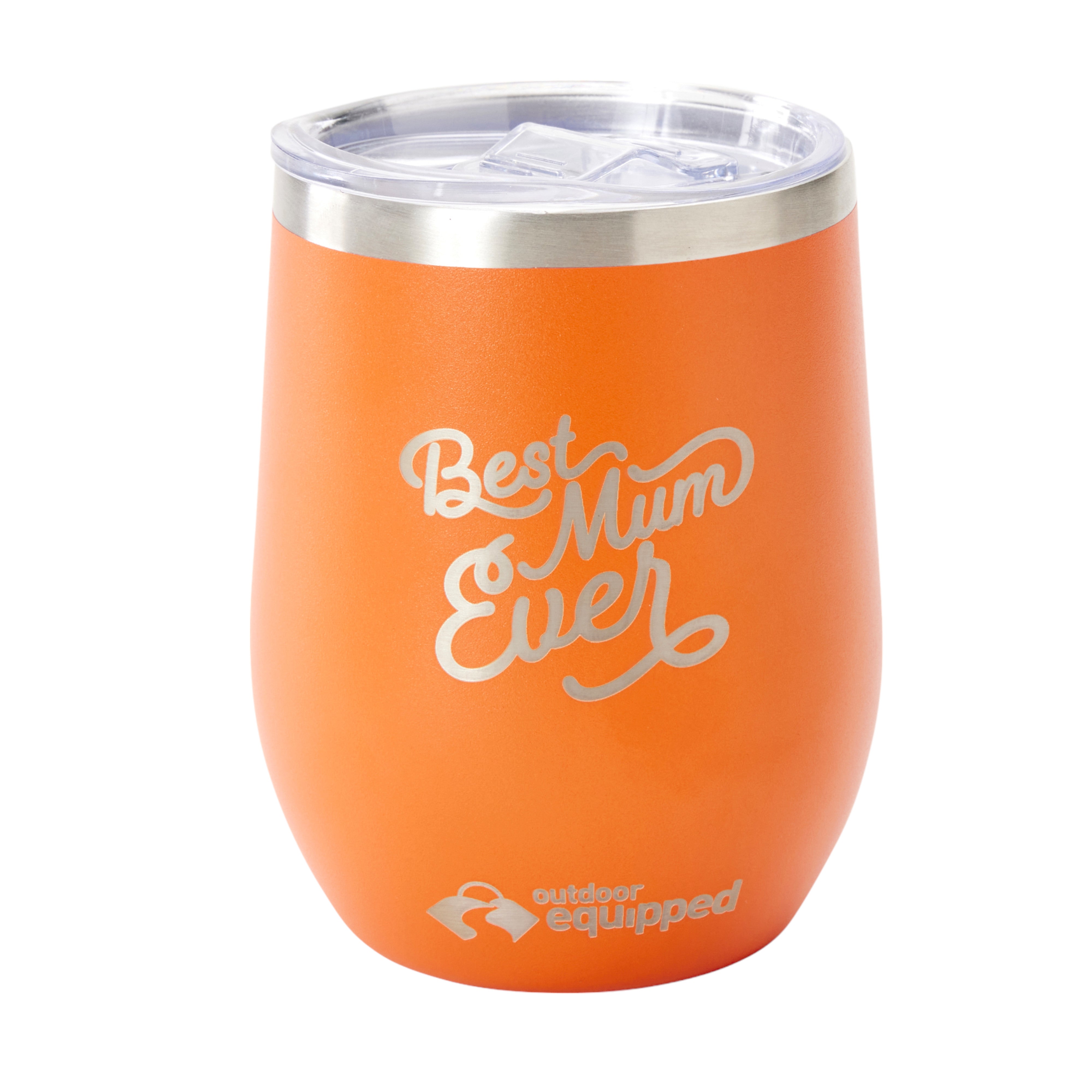 Wine Tumbler 'Best Mum Ever' Orange