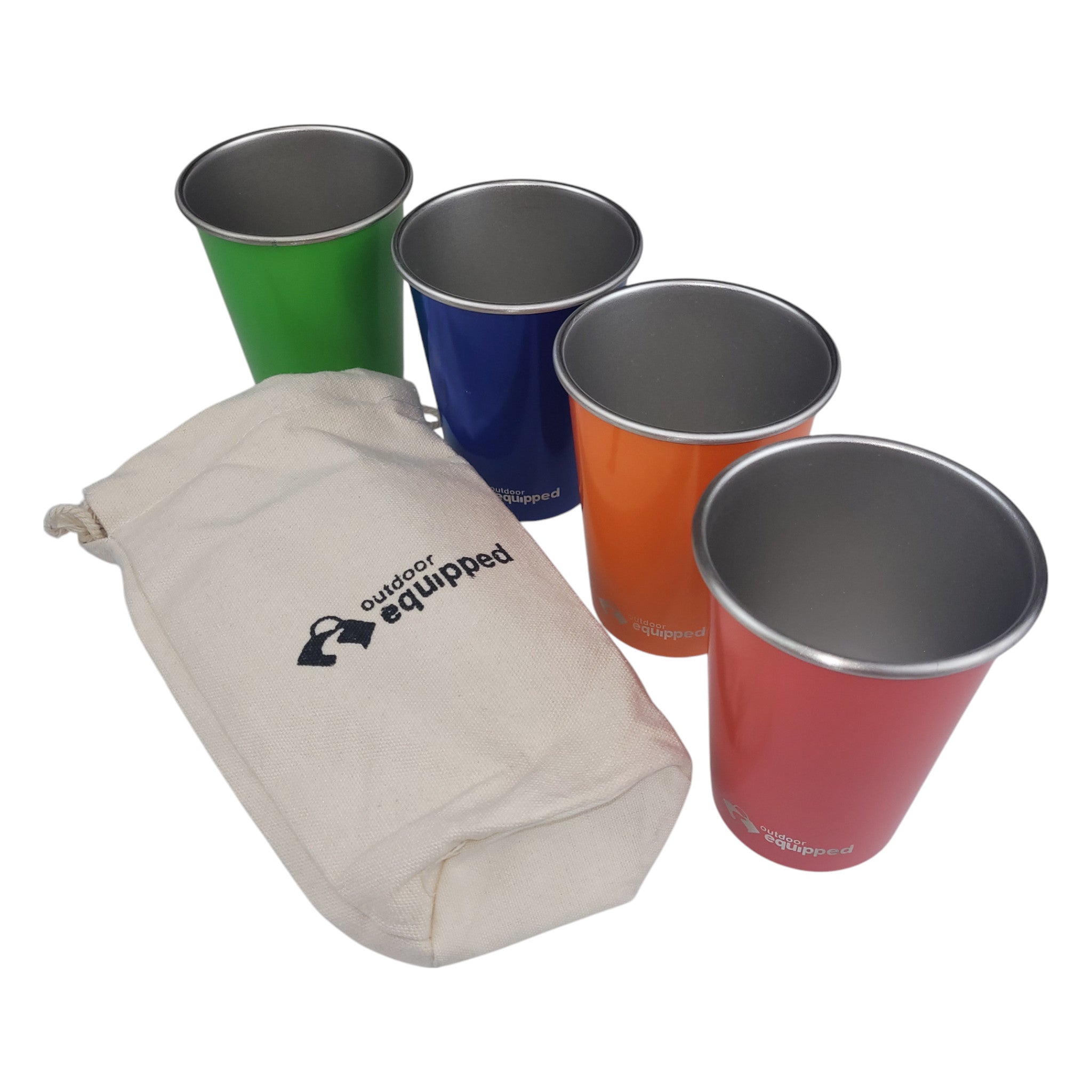 Outdoor Equipped SS Drinking Cup 4x 350ml Set
