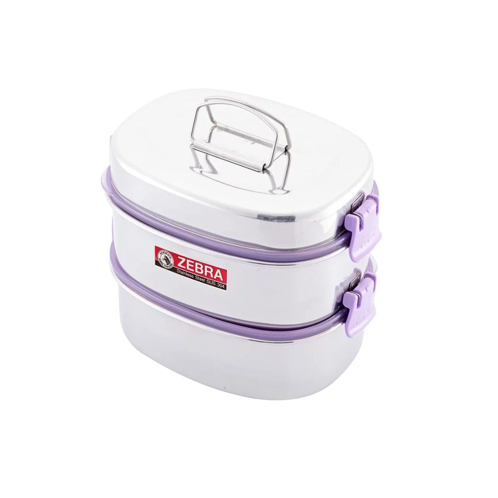 Zebra Stainless Steel Tiered Lunch Box