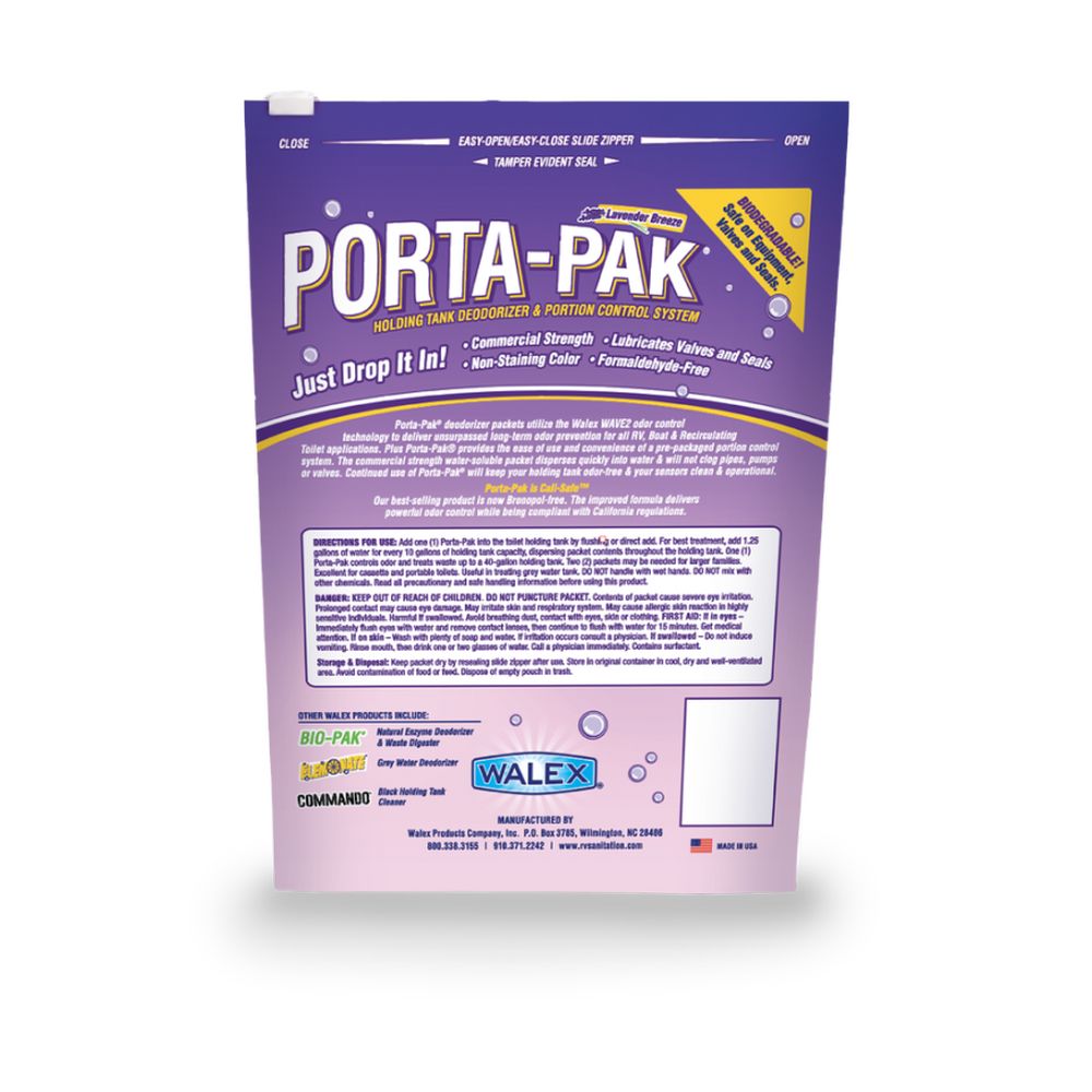 Supex Porta Pak Lavender Scent Toilet Chemical Sachet 15 Pack