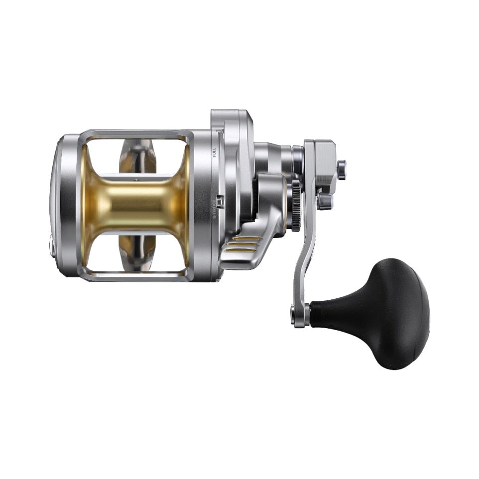2 speed overhead fishing reels SAMOLLA Heavy Duty Tuna Reel Deep Sea Reel 2.5:1/1.3:1 Gear Ratio Conventional Reel 99LB Max Drag Saltwater Big Game Trolling Reel for Offshore Boat Sailfish Right Handed new Fathom II Lever Drag reels take a class Shimano Speedmaster 2 Speed Overhead